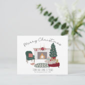Thuiskerstboom in Cozy Land | Vrolijk kerstfeest Briefkaart (Staand voorkant)