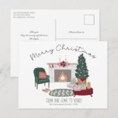 Thuiskerstboom in Cozy Land | Vrolijk kerstfeest Briefkaart (Voorkant / Achterkant)