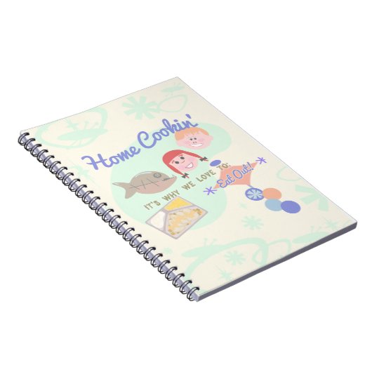 Thuiskoken Funny Dinnertime Art Design Notitieboek (Rechterzijde)