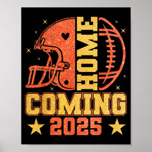 Thuiskomst 2025 Hoco Voetbal Mama Meisje Oranje Go Poster