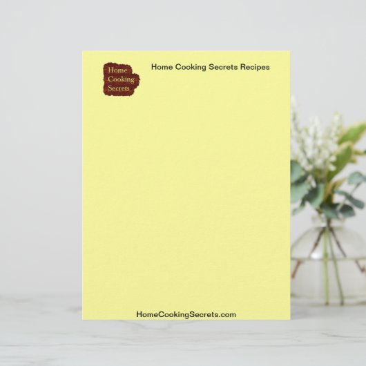 Thuiskookgeheimen Ontvang Briefpapier Custom Briefhoofd (Staand voorkant)
