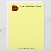 Thuiskookgeheimen Ontvang Briefpapier Custom Briefhoofd (Voorkant / Achterkant)