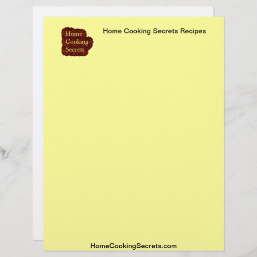 Thuiskookgeheimen Ontvang Briefpapier Custom Briefhoofd (Voorkant / Achterkant)