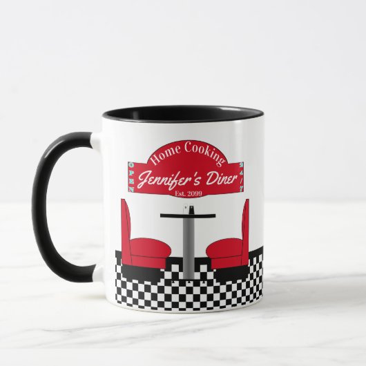 Thuiskooknaam Chef Diner Retro Cups Mokken (Links)