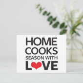 Thuiskookseizoen met liefde briefkaart (Staand voorkant)