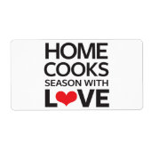 Thuiskookseizoen met liefde etiket (Voorkant)