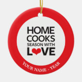 Thuiskookseizoen met liefde keramisch ornament (Voorkant)
