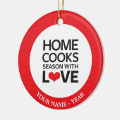 Thuiskookseizoen met liefde keramisch ornament (Links)