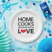 Thuiskookseizoen met liefde papieren bordje (Feest)