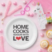 Thuiskookseizoen met liefde papieren bordje (Feest)