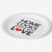 Thuiskookseizoen met liefde papieren bordje (Gekanteld)