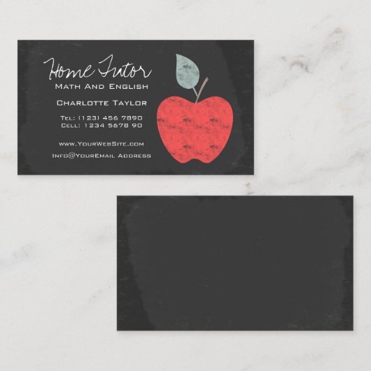 Thuisleraar Apple Chalkboard Visitekaartje (Voorkant / Achterkant)