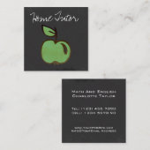 Thuisleraar Groen Apple Chalkboard Vierkante Visitekaartje (Voorkant / Achterkant)