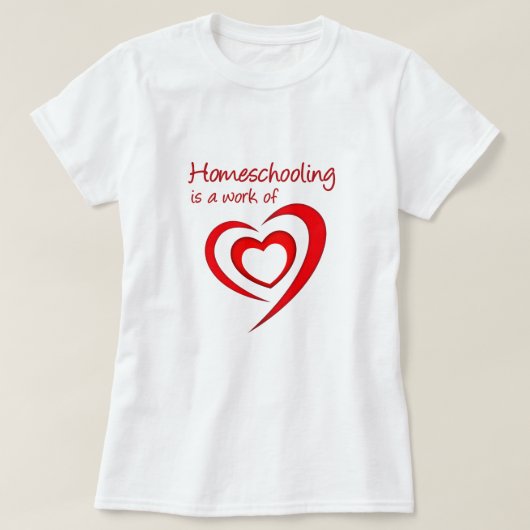 Thuisonderwijs is een werk van het hart t-shirt (Design voorkant)