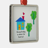 Thuisonderwijs is waar het hart is! metalen ornament (Rechts)