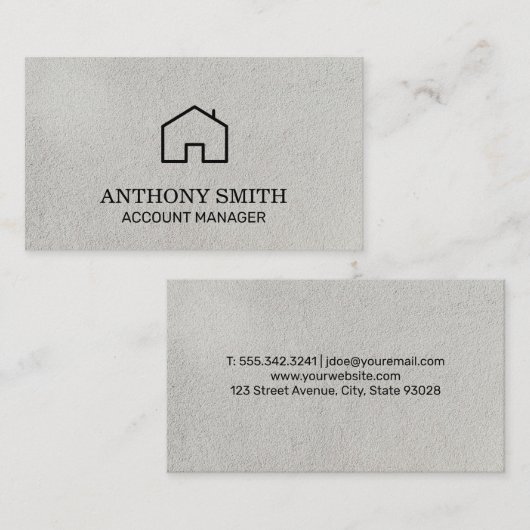 Thuispictogram | Achtergrond textiel Visitekaartje (Voorkant / Achterkant)