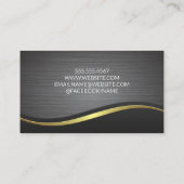 Thuispictogram | Achtergrond van metalen geborstel Visitekaartje (Achterkant)