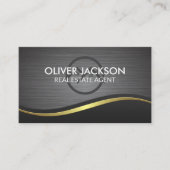 Thuispictogram | Achtergrond van metalen geborstel Visitekaartje (Voorkant)