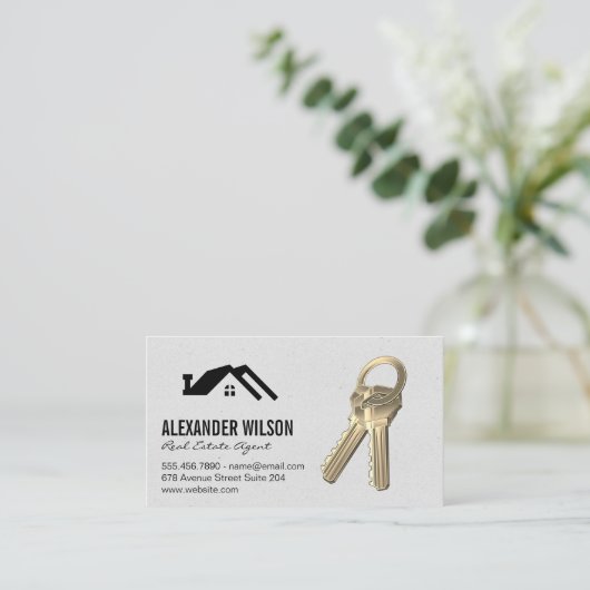 Thuispictogram | Sleutels Visitekaartje (Staand voorkant)