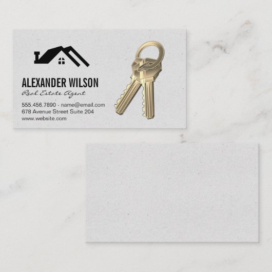 Thuispictogram | Sleutels Visitekaartje (Voorkant / Achterkant)