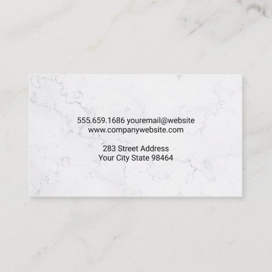 Thuispictogram | Witte marmer Afsprakenkaartje (Achterkant)