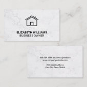 Thuispictogram | Witte marmer Afsprakenkaartje (Voorkant / Achterkant)