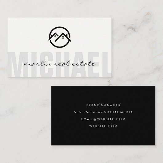 Thuispictogrammen voor onroerend goed visitekaartje (Voorkant / Achterkant)