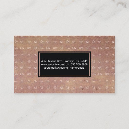 Thuispictogrampatroon Visitekaartje (Achterkant)