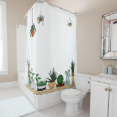 Thuispotentiële Planten Doodle Art Douchegordijn (In situ)