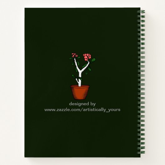 Thuispotentiële Planten Doodle Art Notitieboek (Achterkant)