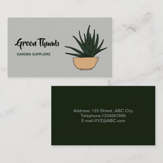 Thuispotentiële Planten Doodle Art Visitekaartje (Voorkant / Achterkant)
