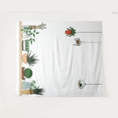 Thuispotentiële Planten Doodle Art Wandkleed (Voorkant (horizontaal))