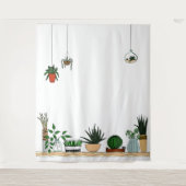 Thuispotentiële Planten Doodle Art Wandkleed (Voorkant)