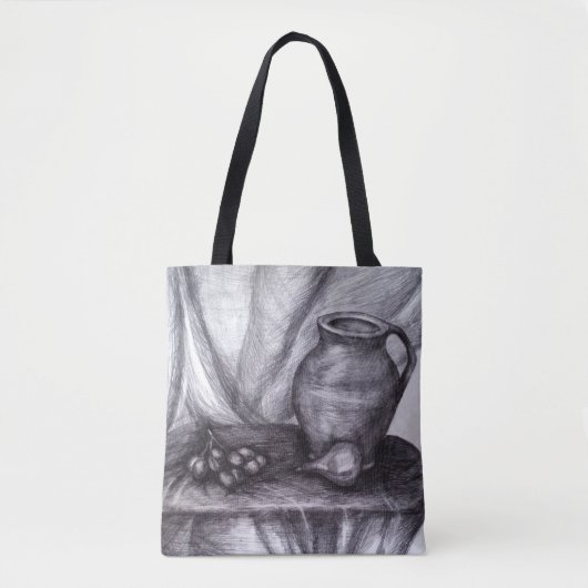 Thuispotloodtekening All-Over-Print Canvas tas (Voorkant)