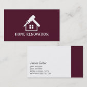 Thuisrenovatie, Visitekaartje voor de bouw (Voorkant / Achterkant)