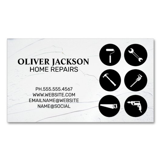 thuisreparatie | Tools | klusjesman Magnetisch Visitekaartje (Voorkant)