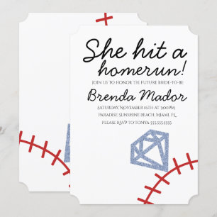 Thuisrun Vrijgezellenfeest Baseball Thema Kaart