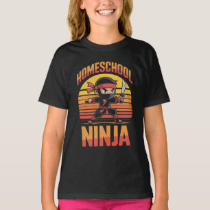 : Thuisschool Ninja Kinder – Schattigee Chibi Ninj T-shirt