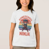 : Thuisschool Ninja Kinder – Schattigee Chibi Ninj Tri-Blend Shirt (Voorkant)