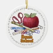Thuisschool rond keramisch ornament (Voorkant)