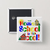 Thuisschool Vierkante Button 5,1 Cm (Voorkant /achterkant)