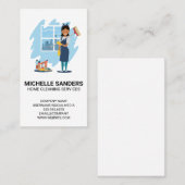 Thuisschoonmaakdiensten | huishoudster visitekaartje (Voorkant / Achterkant)