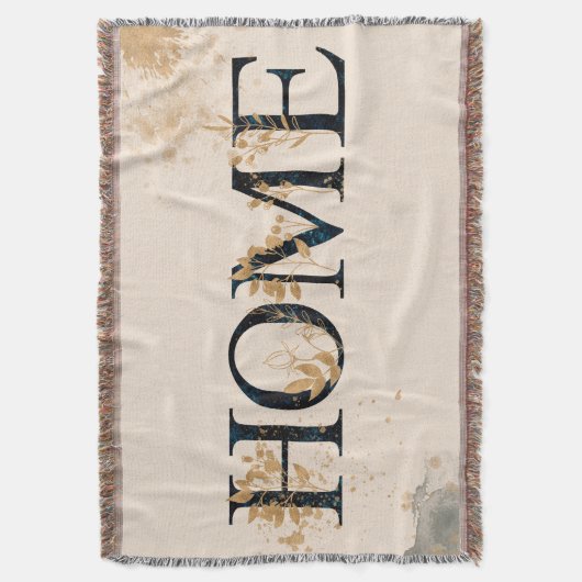 Thuisscript waterverf goudfolie Throw Blanket Deken (Voorkant Verticaal)