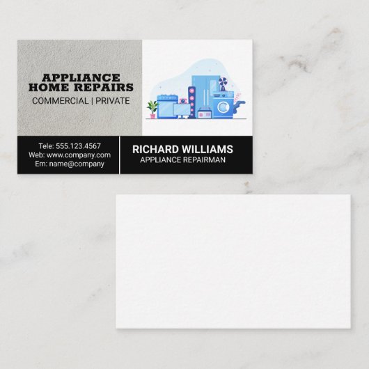 Thuisservices voor het repareren van technisch toe visitekaartje (Voorkant / Achterkant)