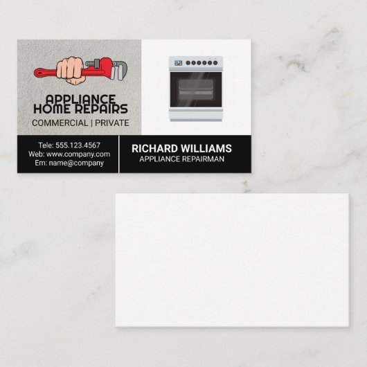 Thuisservices voor reparatie van apparaten | Hands Visitekaartje (Voorkant / Achterkant)