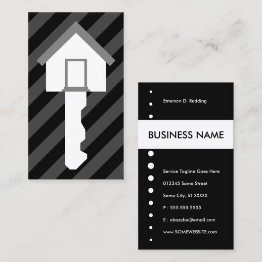 thuissleutel visitekaartje (Voorkant / Achterkant)