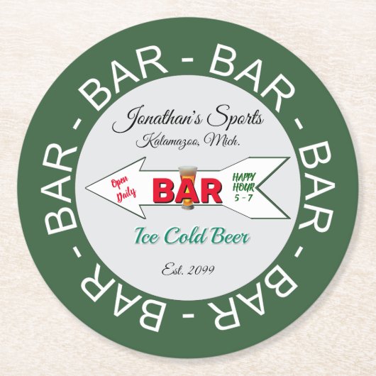 Thuissportbalkpapier Ronde Kartonnen Onderzetter (Voorkant)