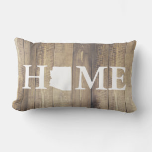 Thuisstaat Arizona Rustic Wood Familienaam Naam Kussen