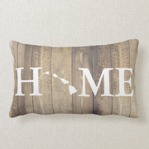 Thuisstaat Hawaii Rustic Wood Familienaam Kussen