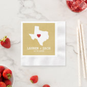 Thuisstaat Kaart Kunst - Aangepaste Texas Servetten (Insitu)